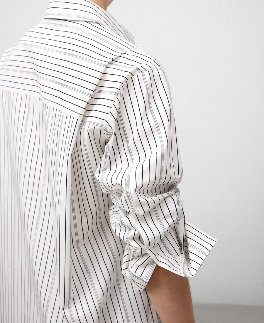 camicia a righe in cotone biologico da donna
