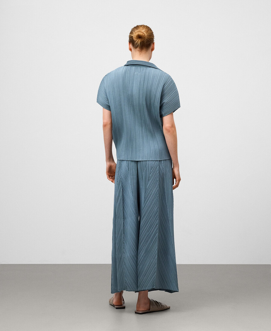 camicia a maniche corte stropicciata da donna