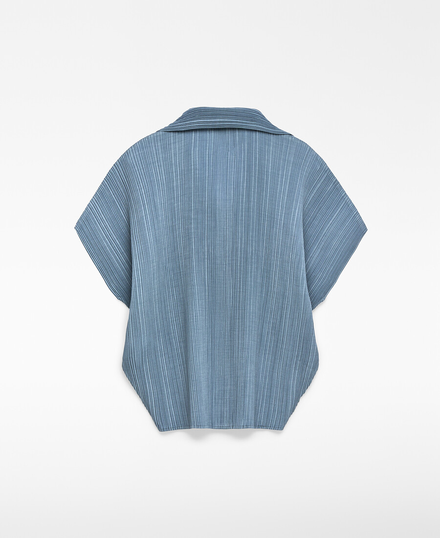camicia a maniche corte stropicciata da donna