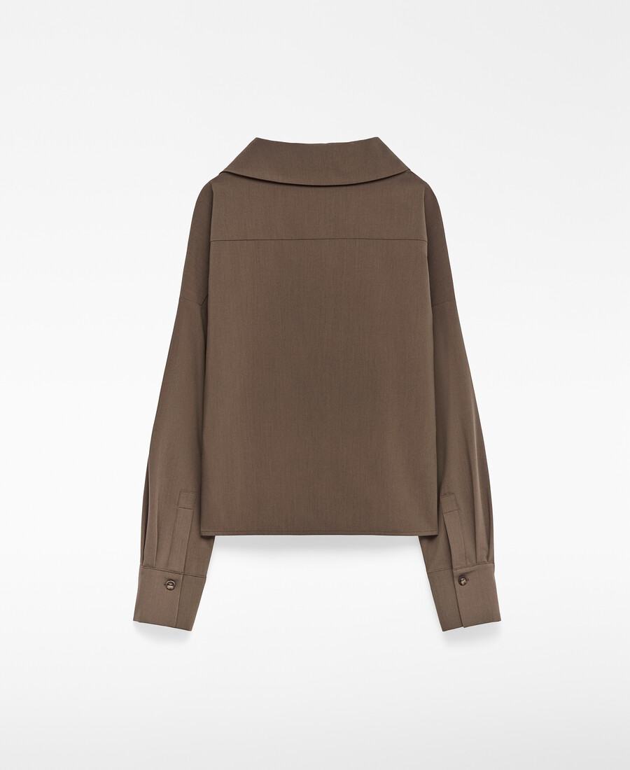 camicia da donna con colletto asimmetrico