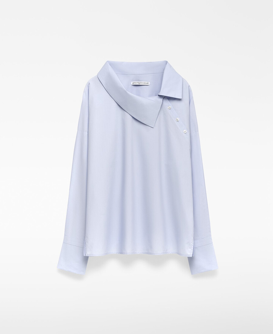 camicia da donna con colletto asimmetrico