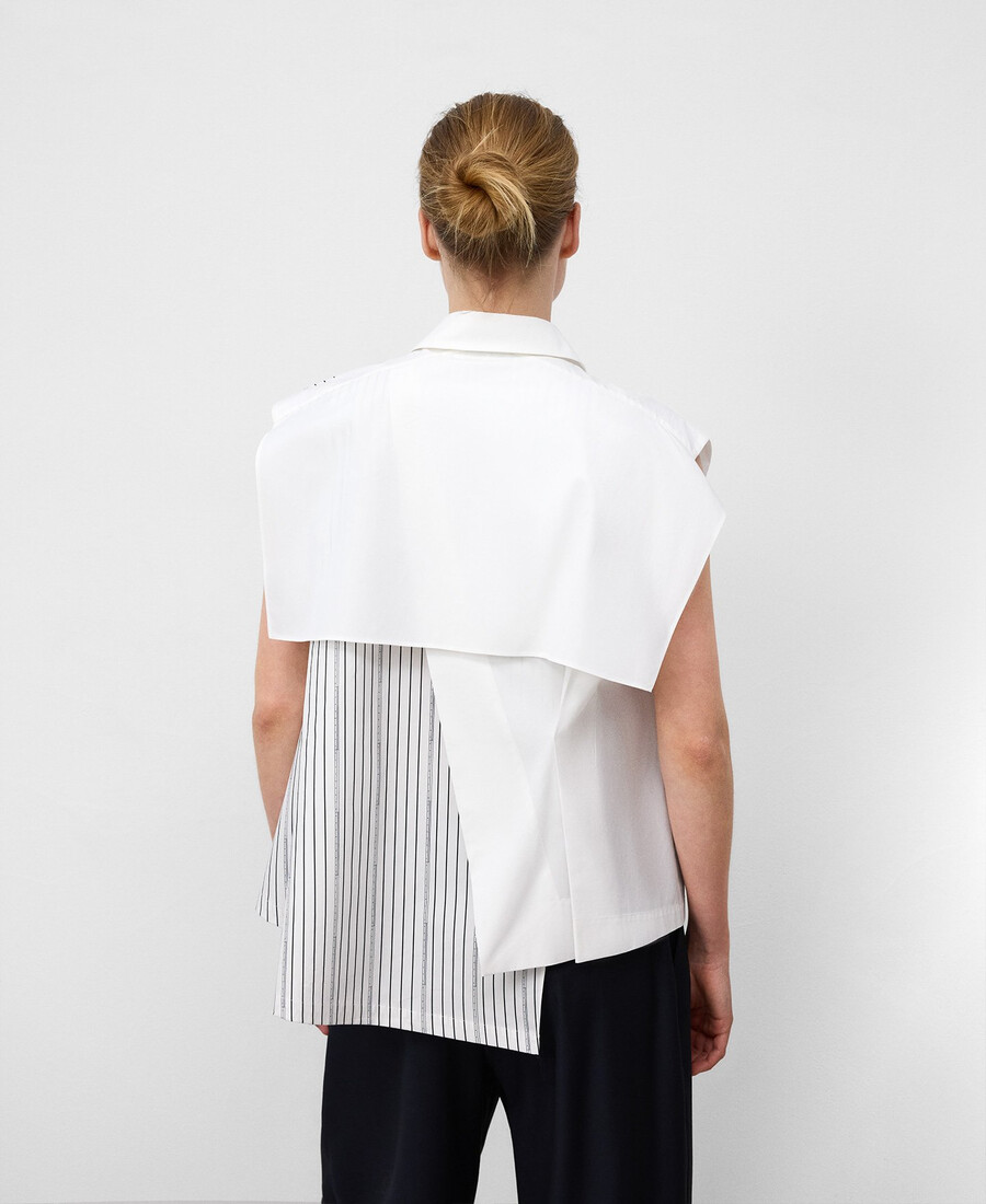 camicia asimmetrica in cotone biologico da donna