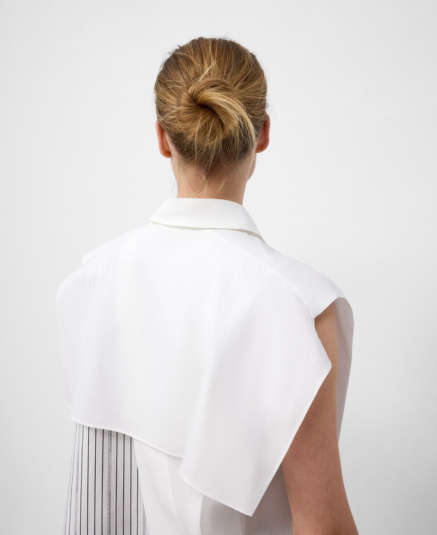 camicia asimmetrica in cotone biologico da donna