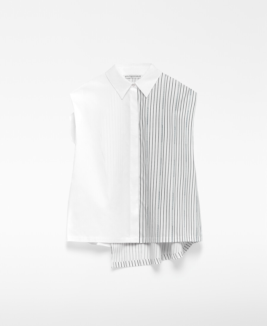 camicia asimmetrica in cotone biologico da donna