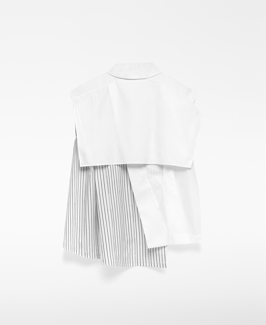 camicia asimmetrica in cotone biologico da donna