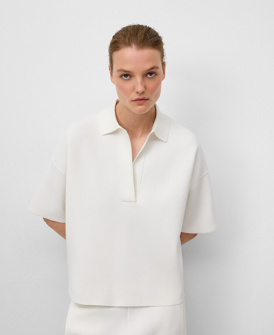 polo da donna a manica corta in maglia