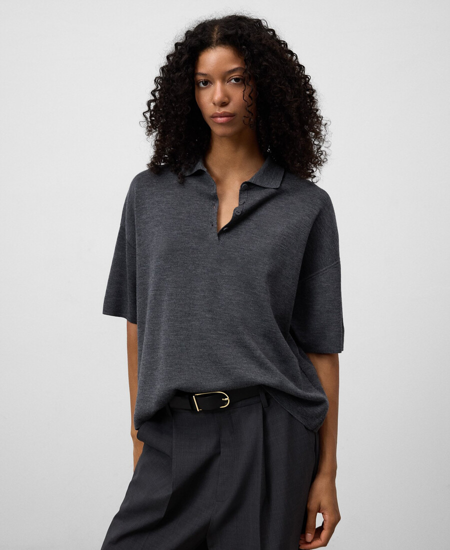polo oversize in maglia da donna
