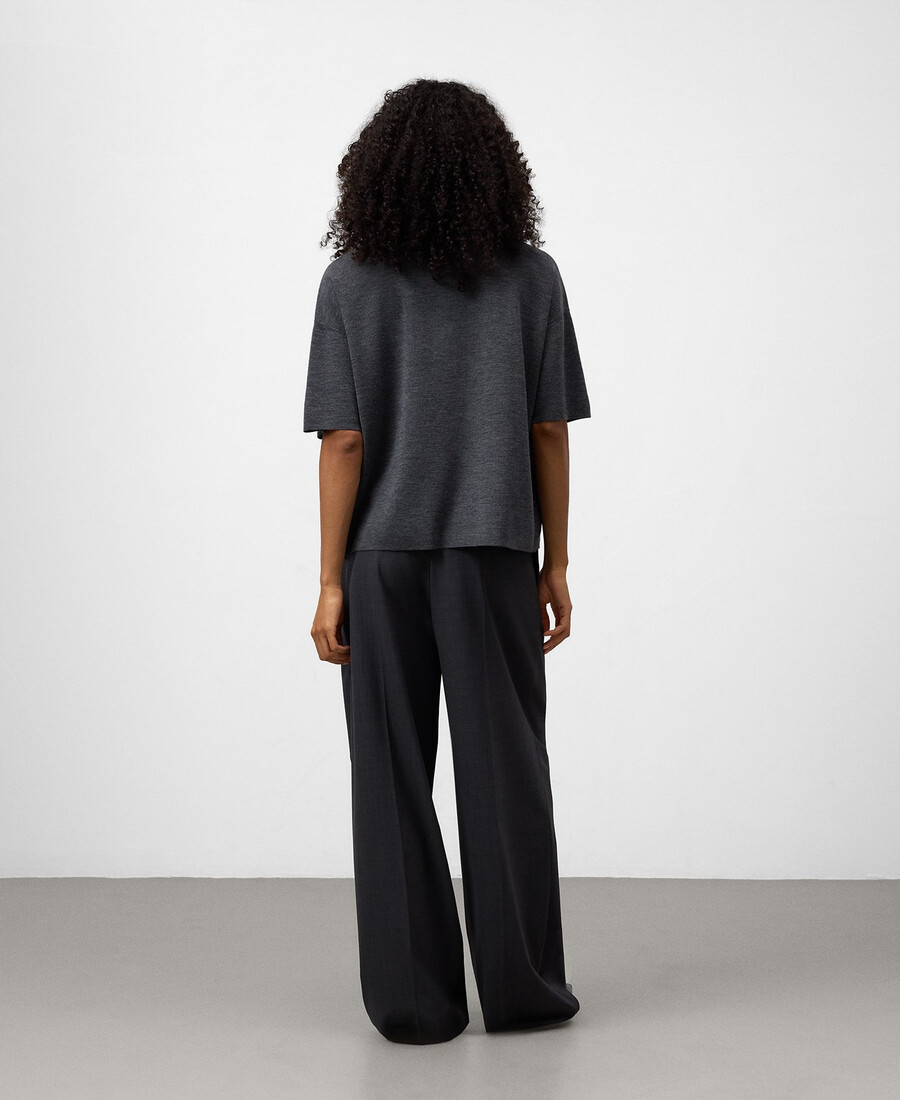 polo oversize in maglia da donna