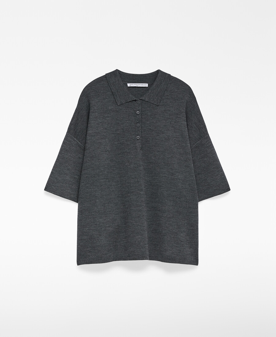 polo oversize in maglia da donna