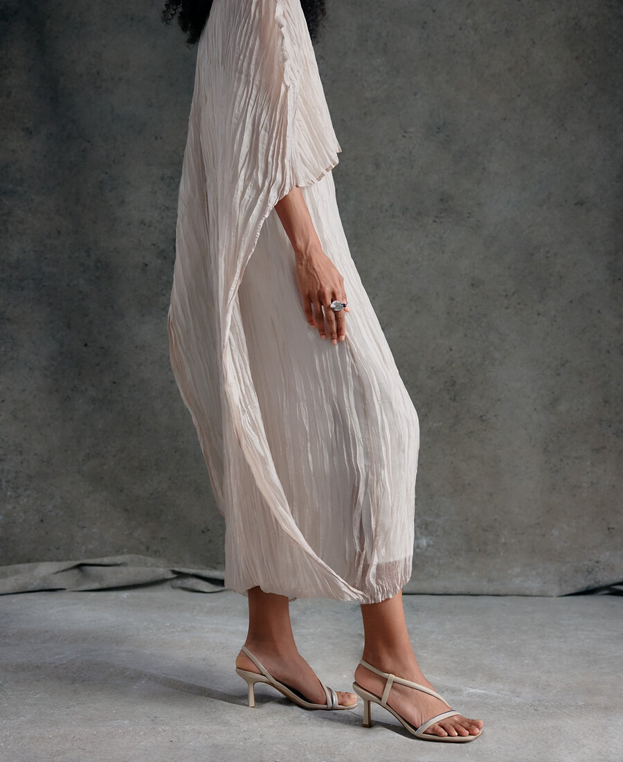 sandalo con tacco in pelle da donna