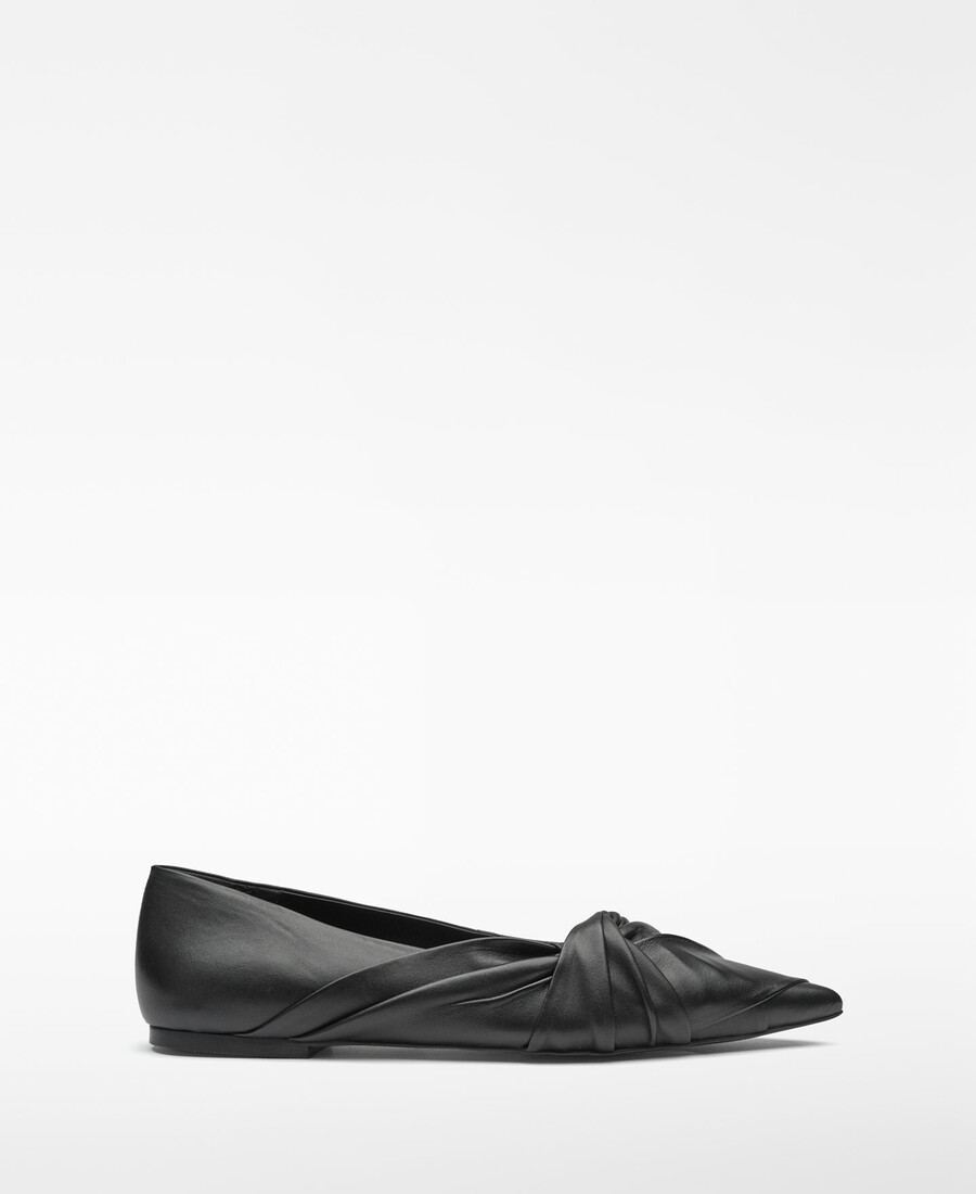 ballerina donna drappeggiata in pelle