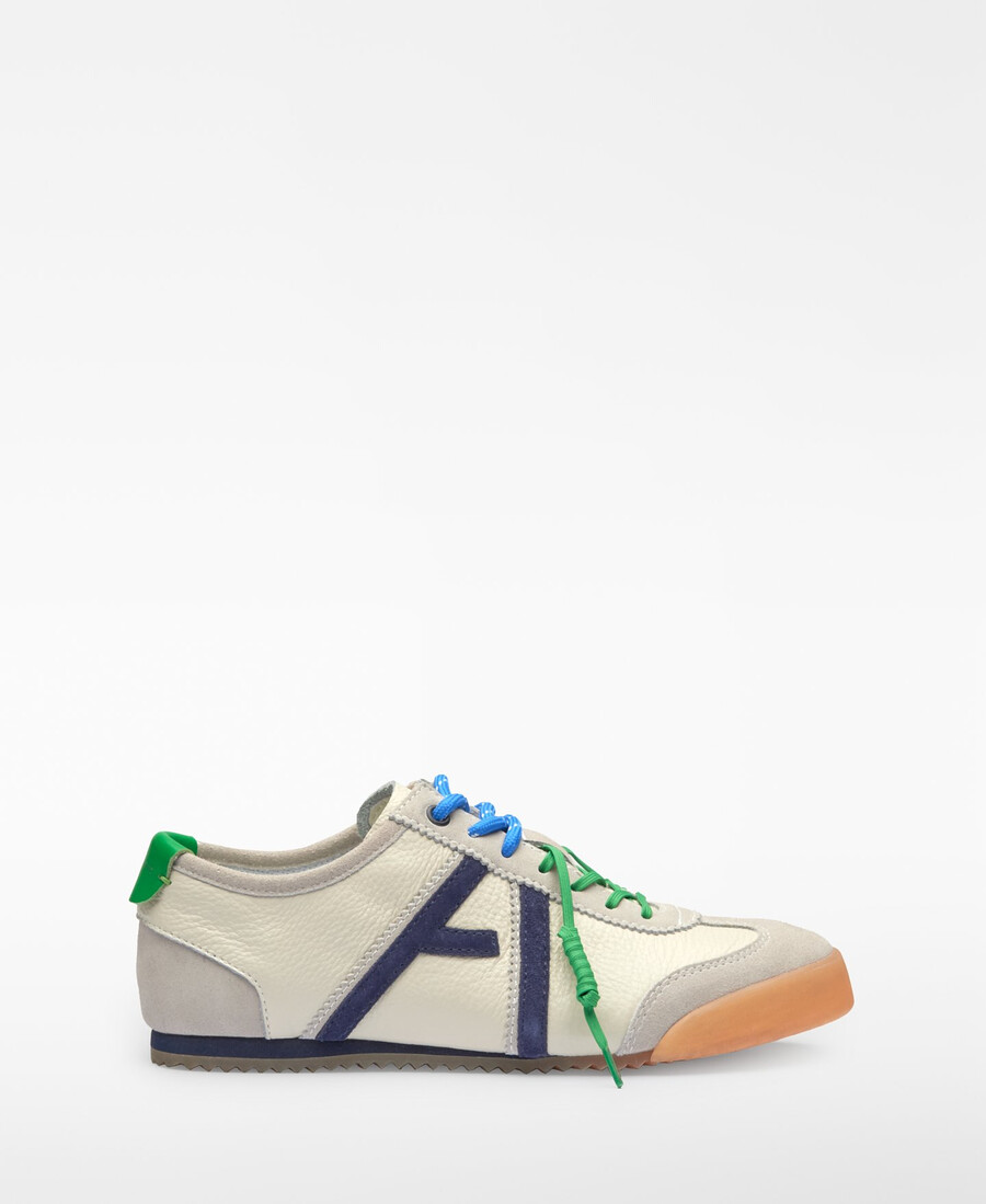 sneaker donna in pelle con maxi logo
