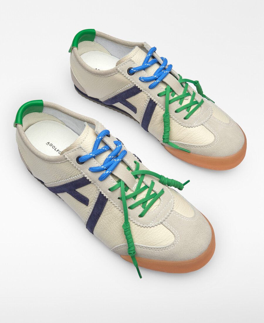 sneaker donna in pelle con maxi logo