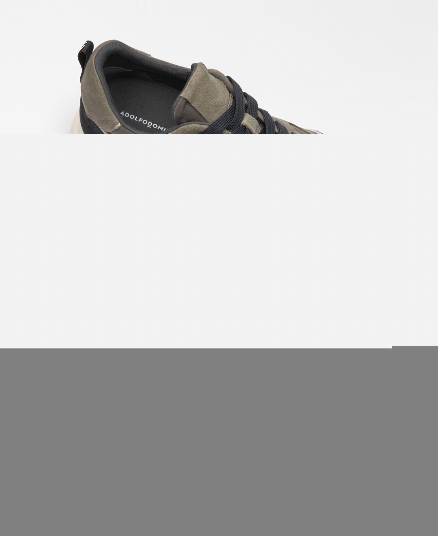 sneaker donna con plateau in suede e nylon