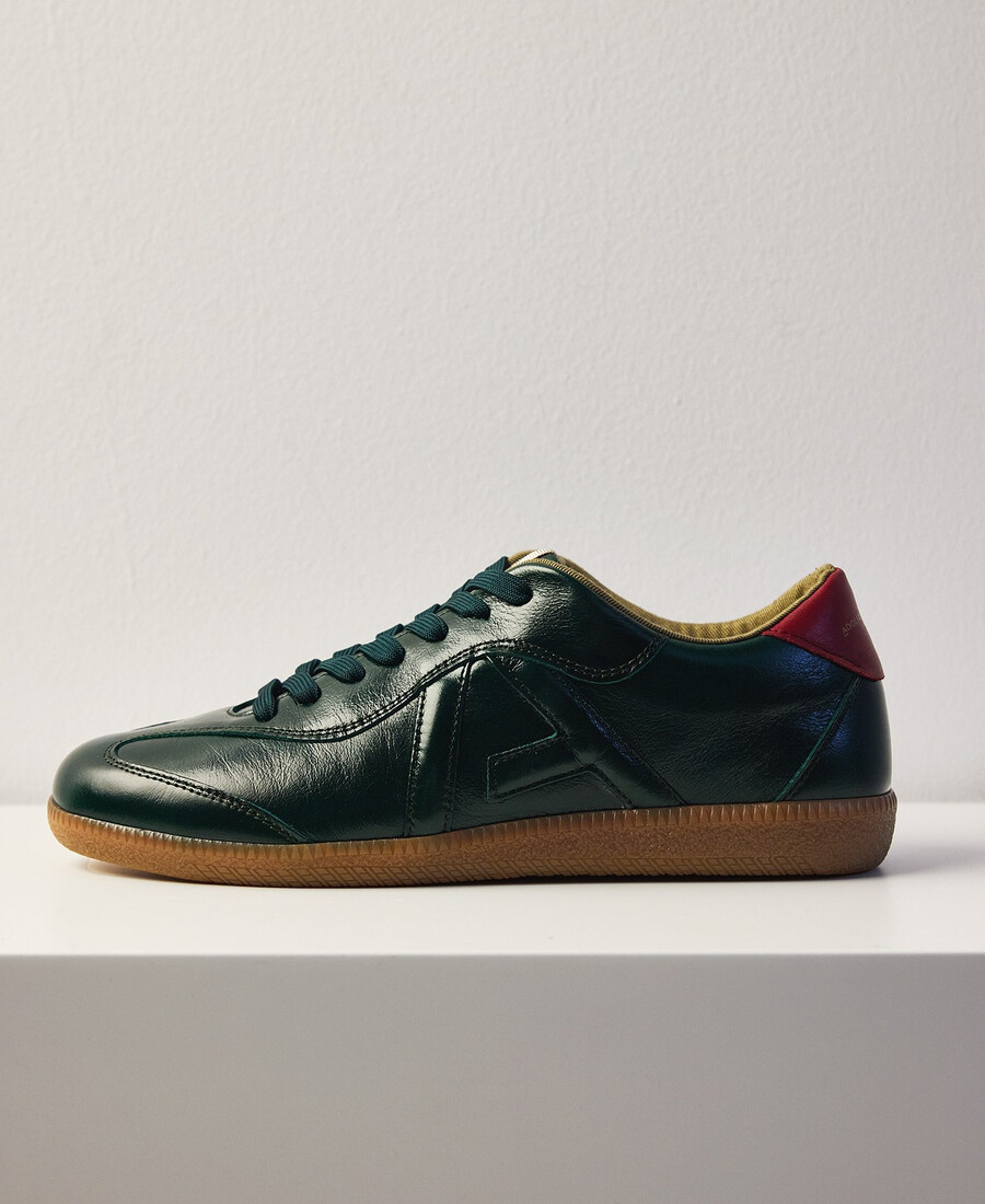 sneaker donna in pelle con maxi logo