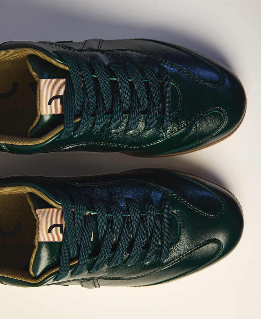 sneaker donna in pelle con maxi logo