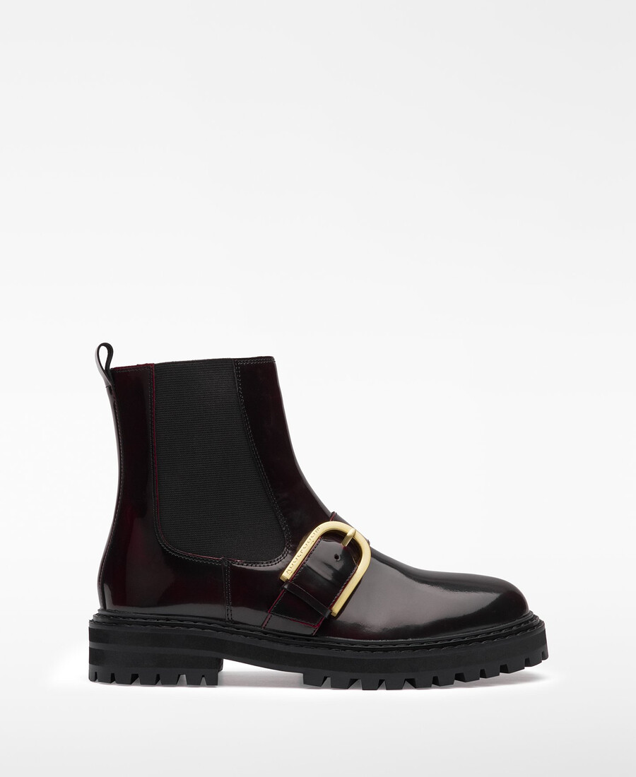stivaletto in vernice con fibbia donna