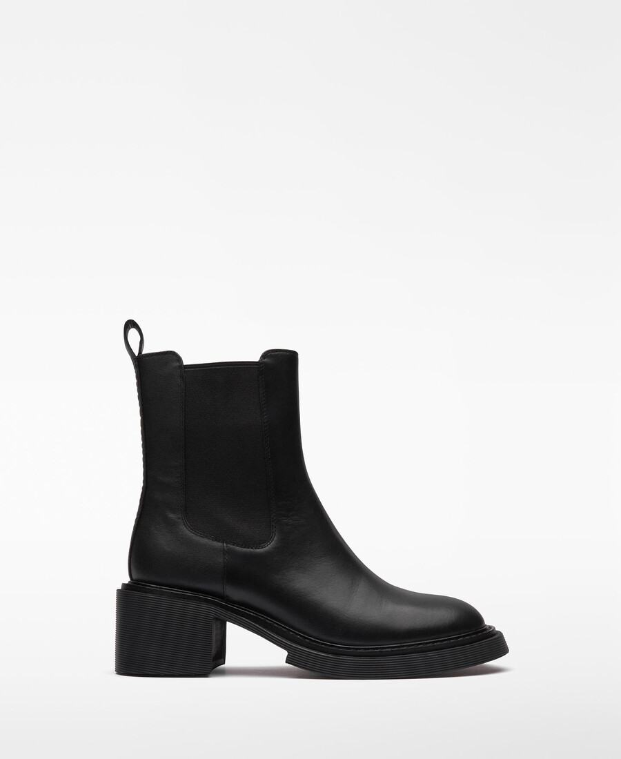 stivaletto in pelle con tacco da donna