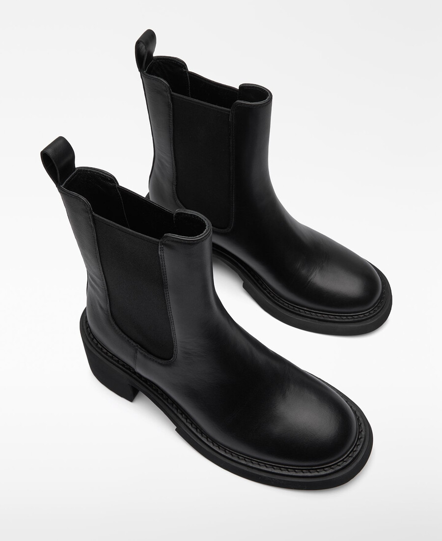 stivaletto in pelle con tacco da donna