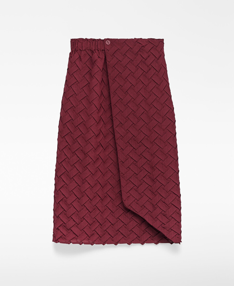 gonna avvolgente in tessuto intrecciato da donna