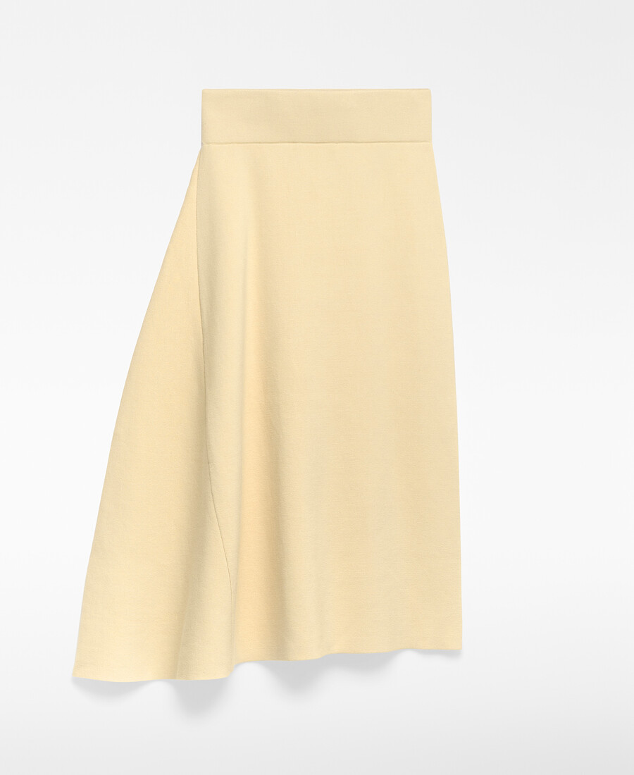 gonna in maglia con godet laterale donna