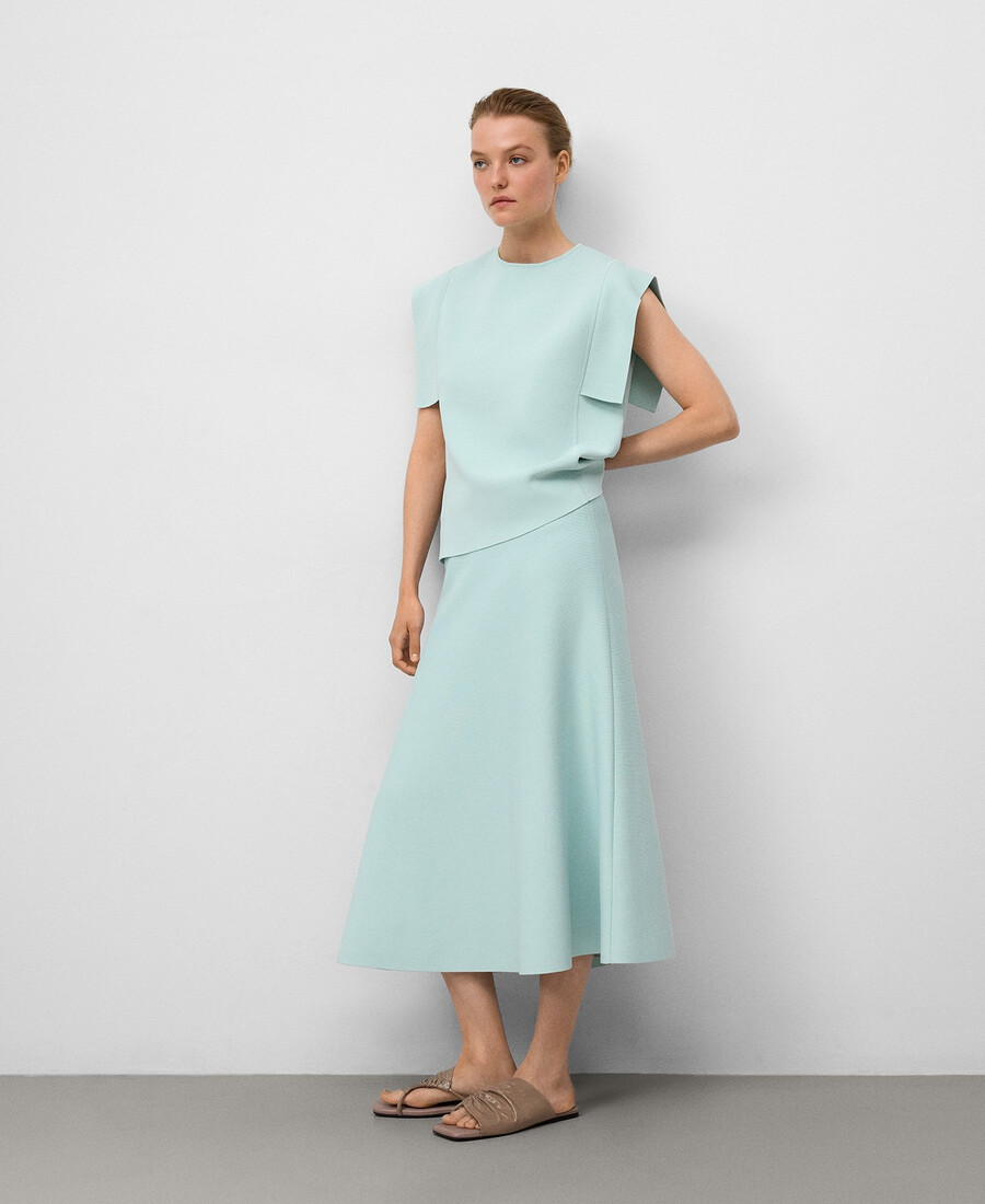 maglione in maglia con pannelli laterali da donna