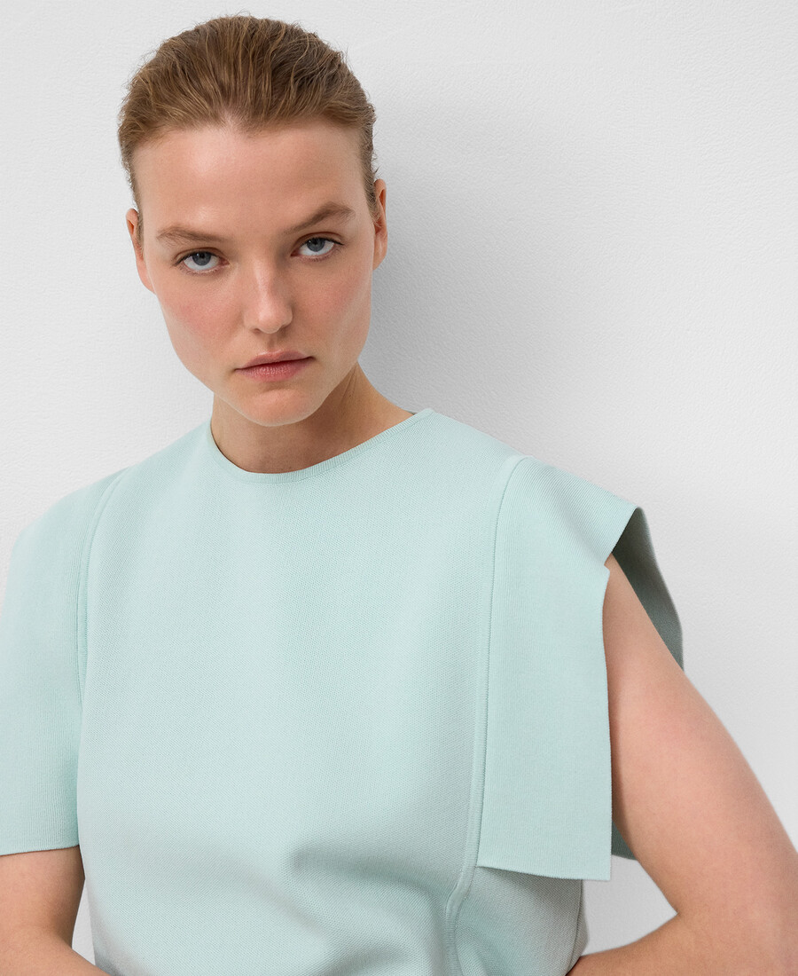 maglione in maglia con pannelli laterali da donna