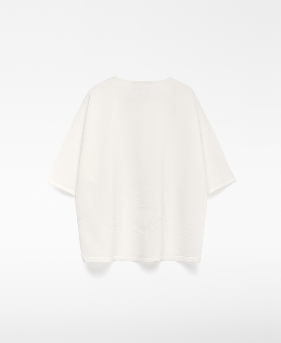 maglione a maniche corte in maglia fine da donna