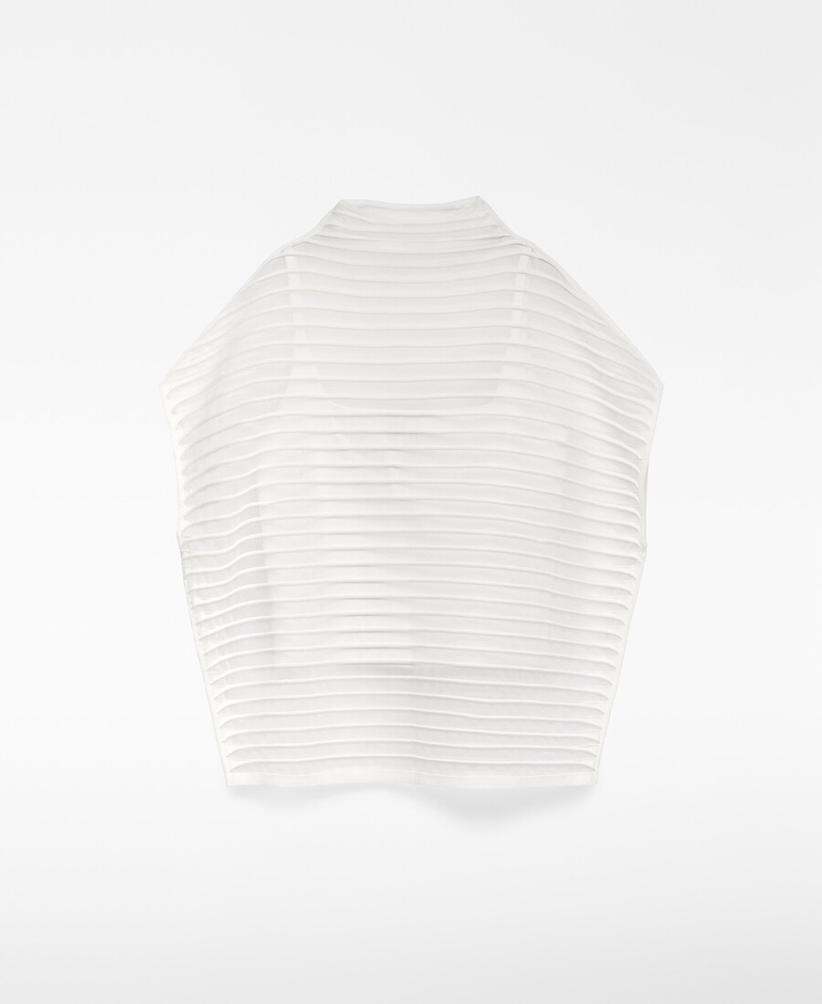 maglione a righe trasparenti da donna