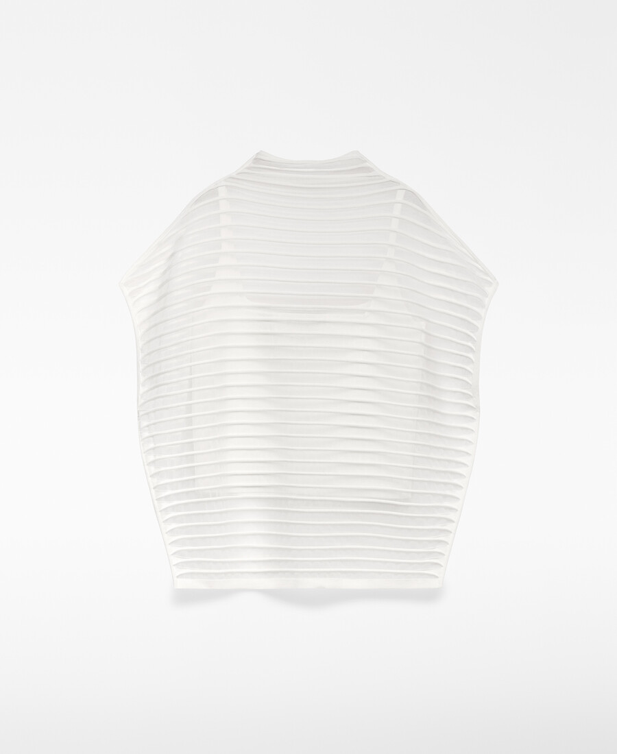 maglione a righe trasparenti da donna