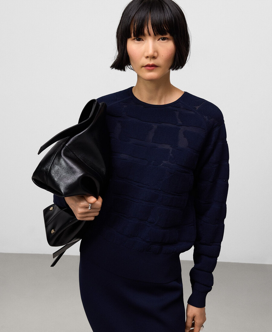 maglione donna in maglia jacquard