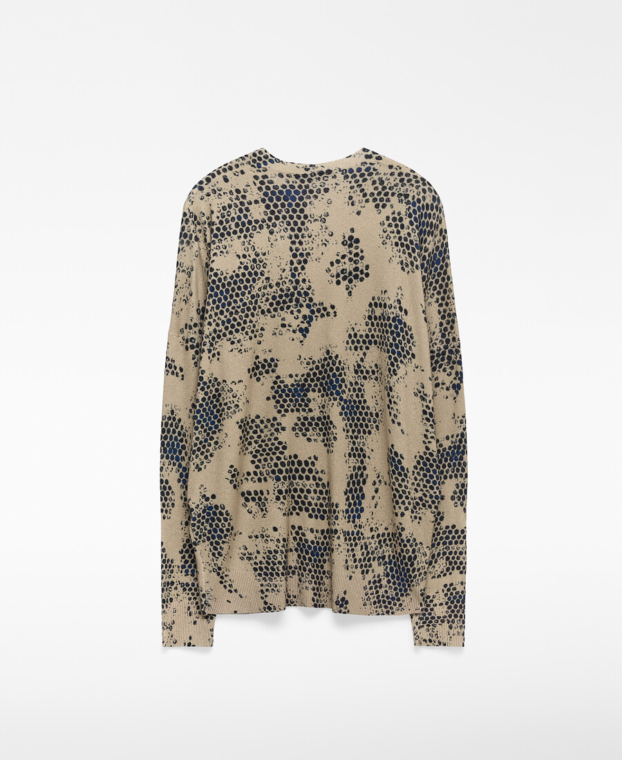 maglione stampato scollo a v da donna