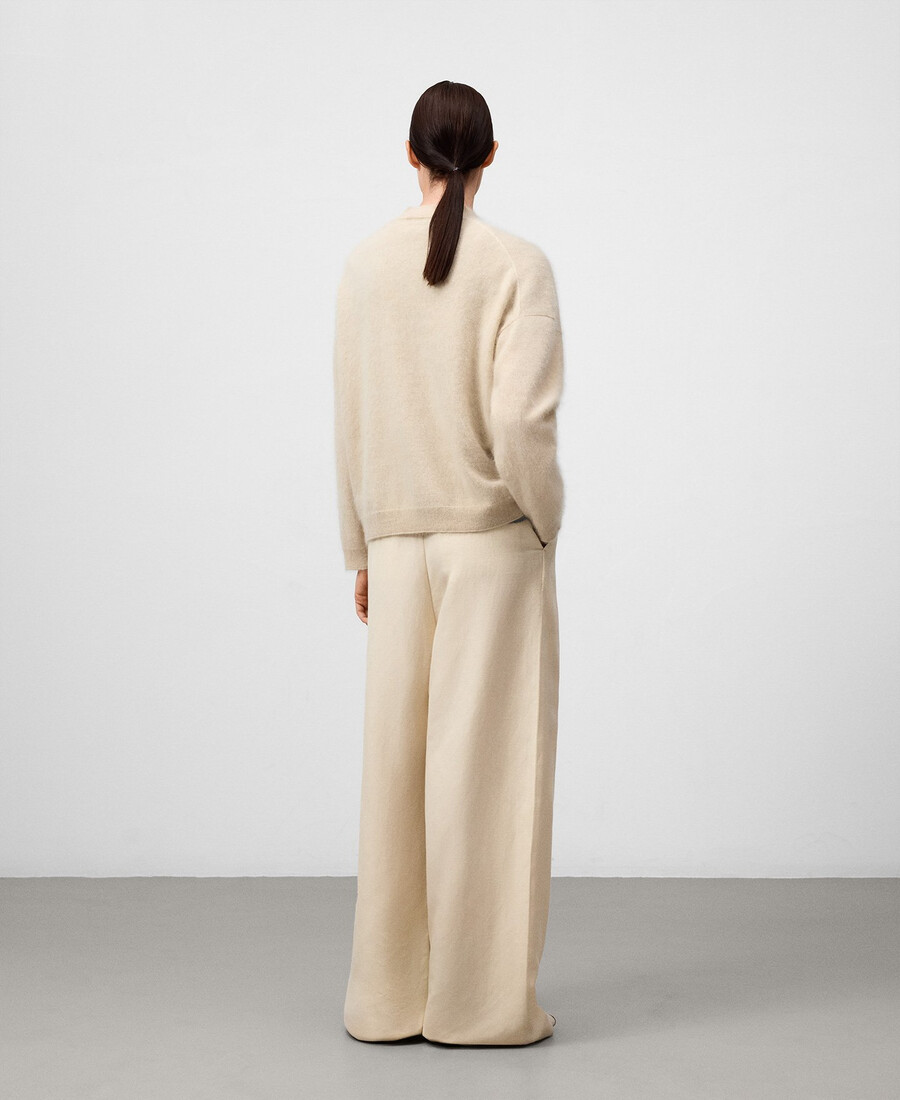 maglione in cashmere con collo perkins da donna