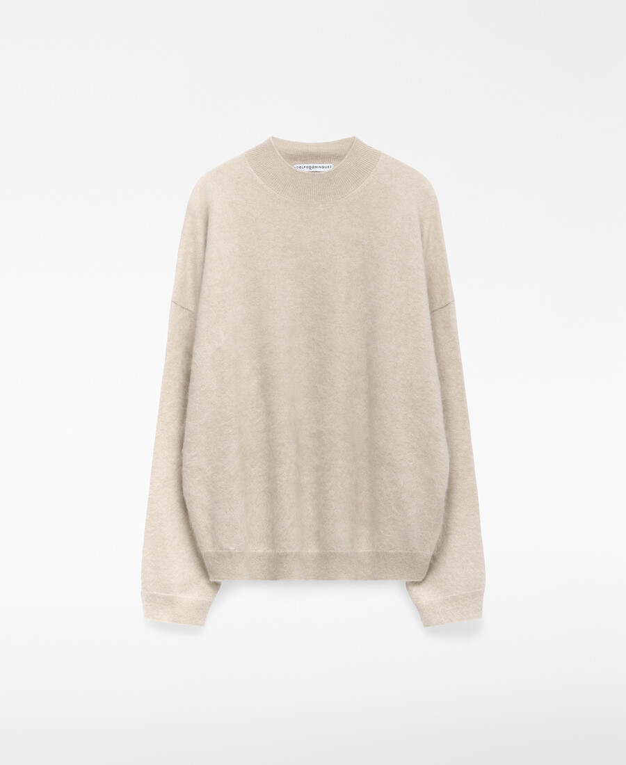 maglione in cashmere con collo perkins da donna
