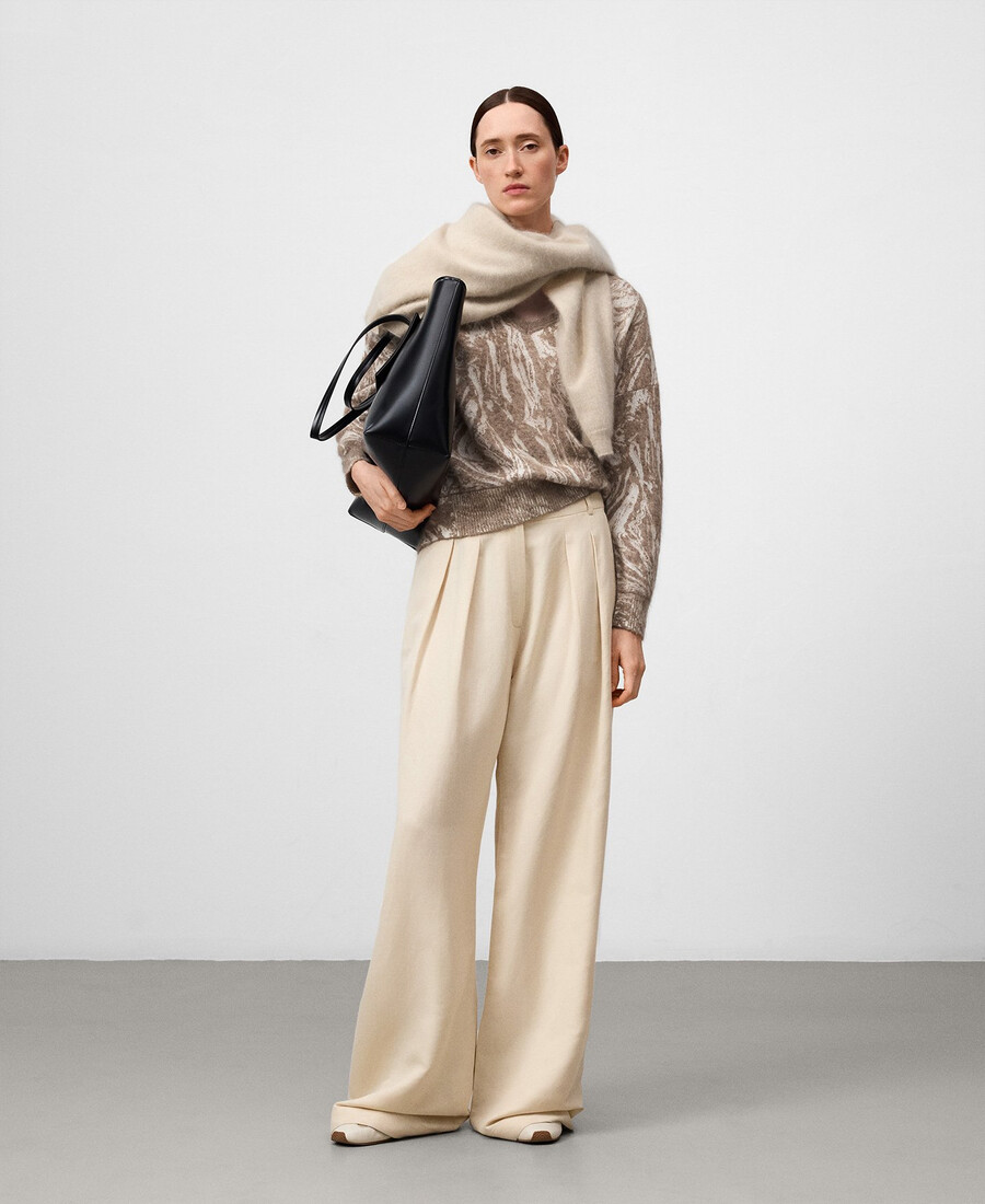 maglione donna stampato in maglia jacquard
