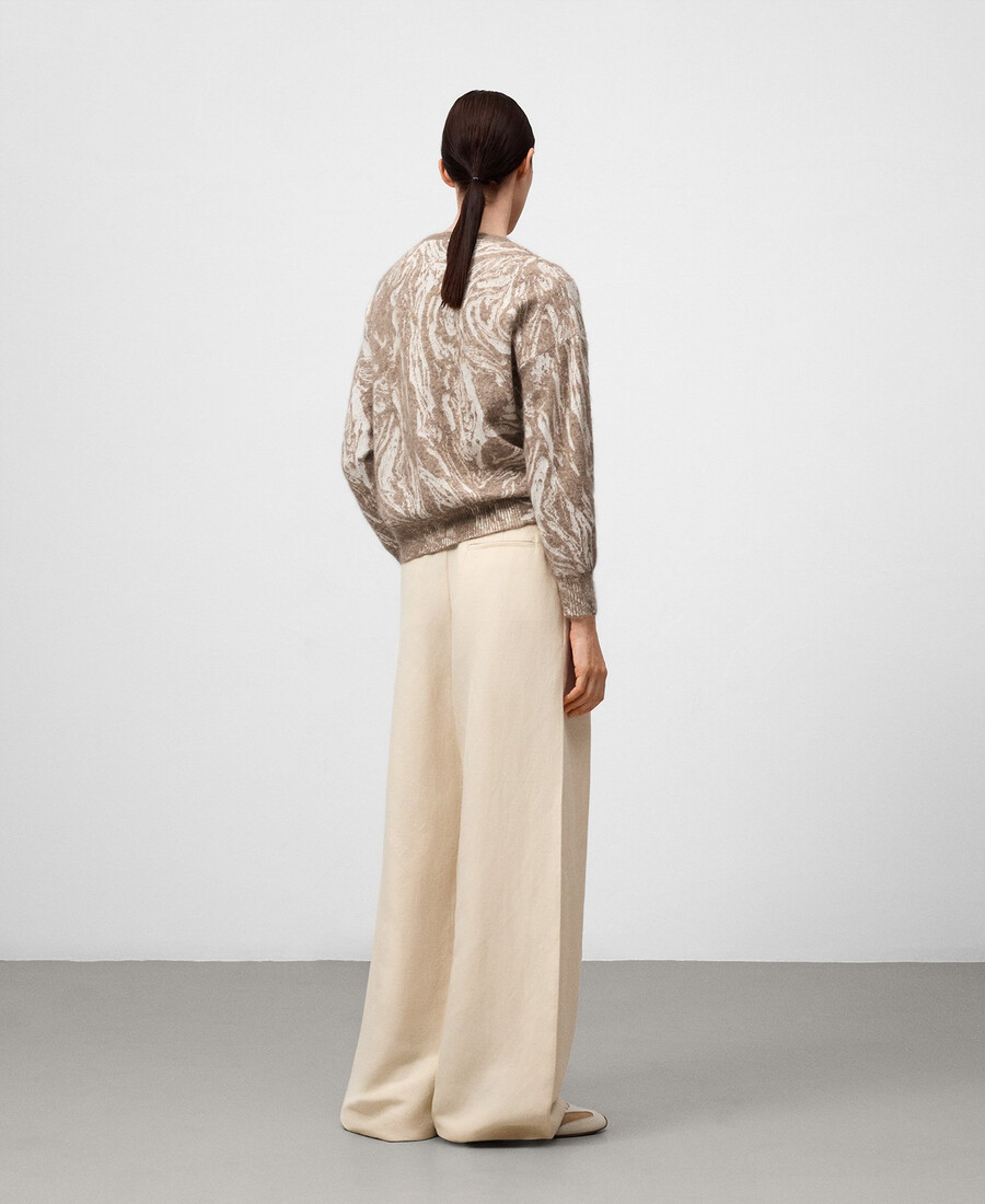 maglione donna stampato in maglia jacquard