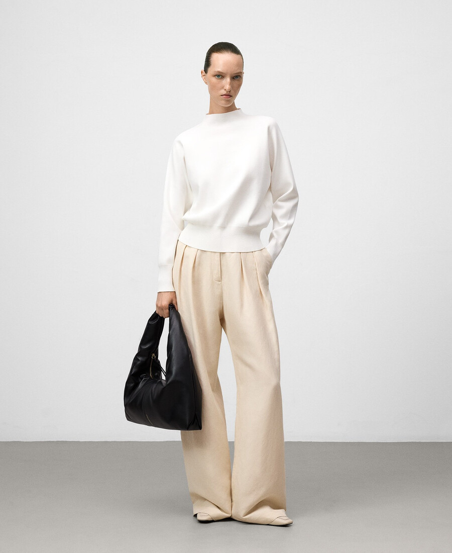 maglione donna in maglia arrotondata