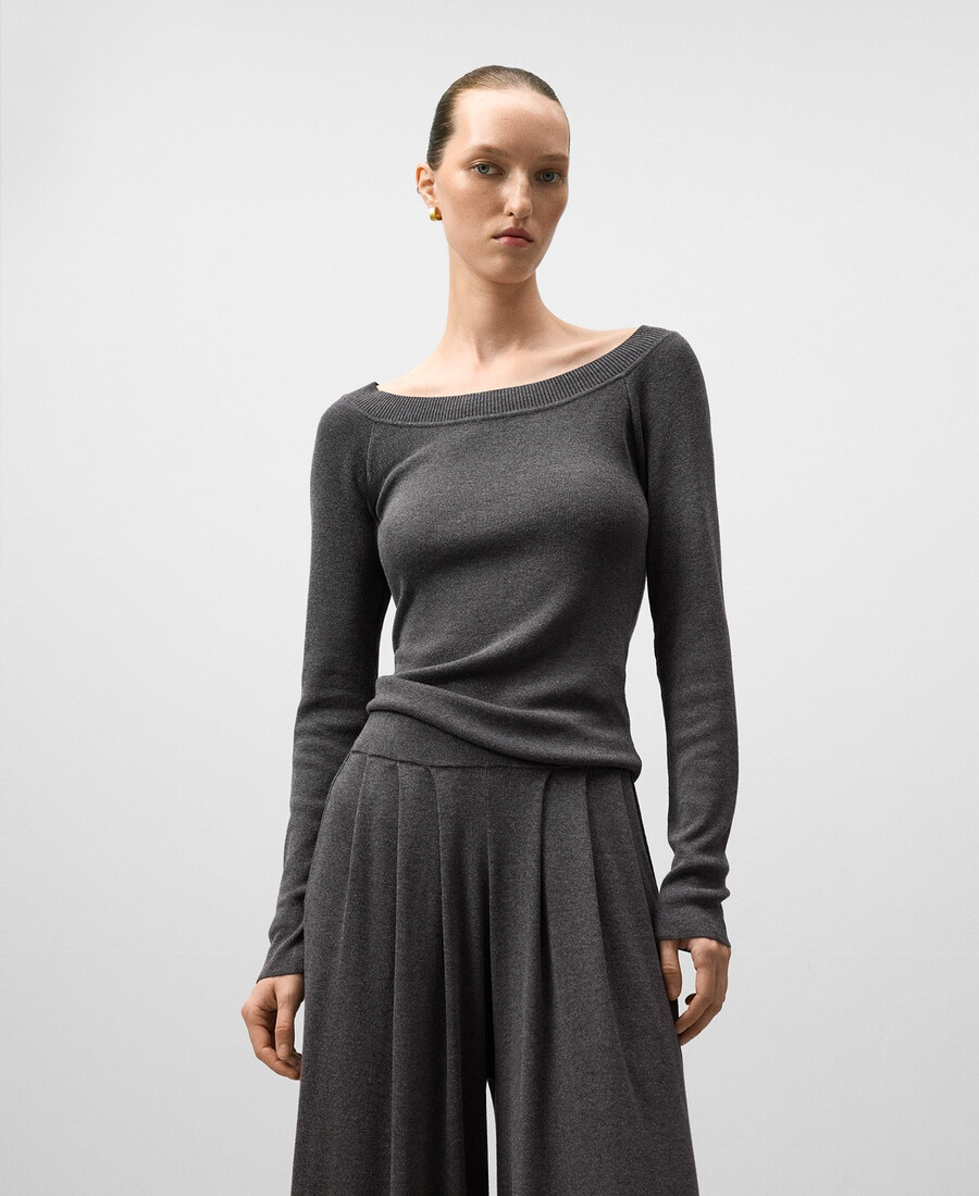 maglione in maglia metallizzata da donna
