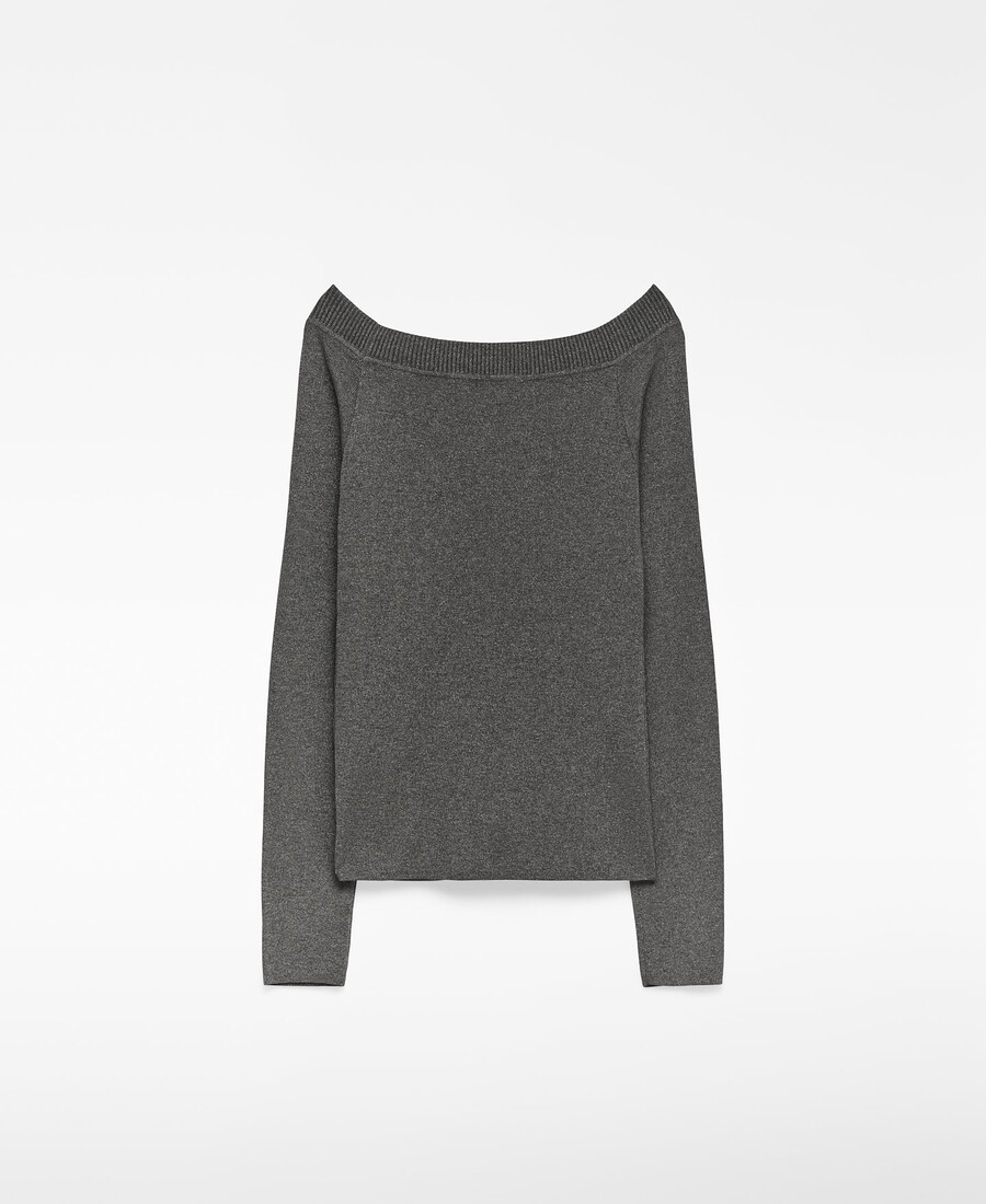 maglione in maglia metallizzata da donna