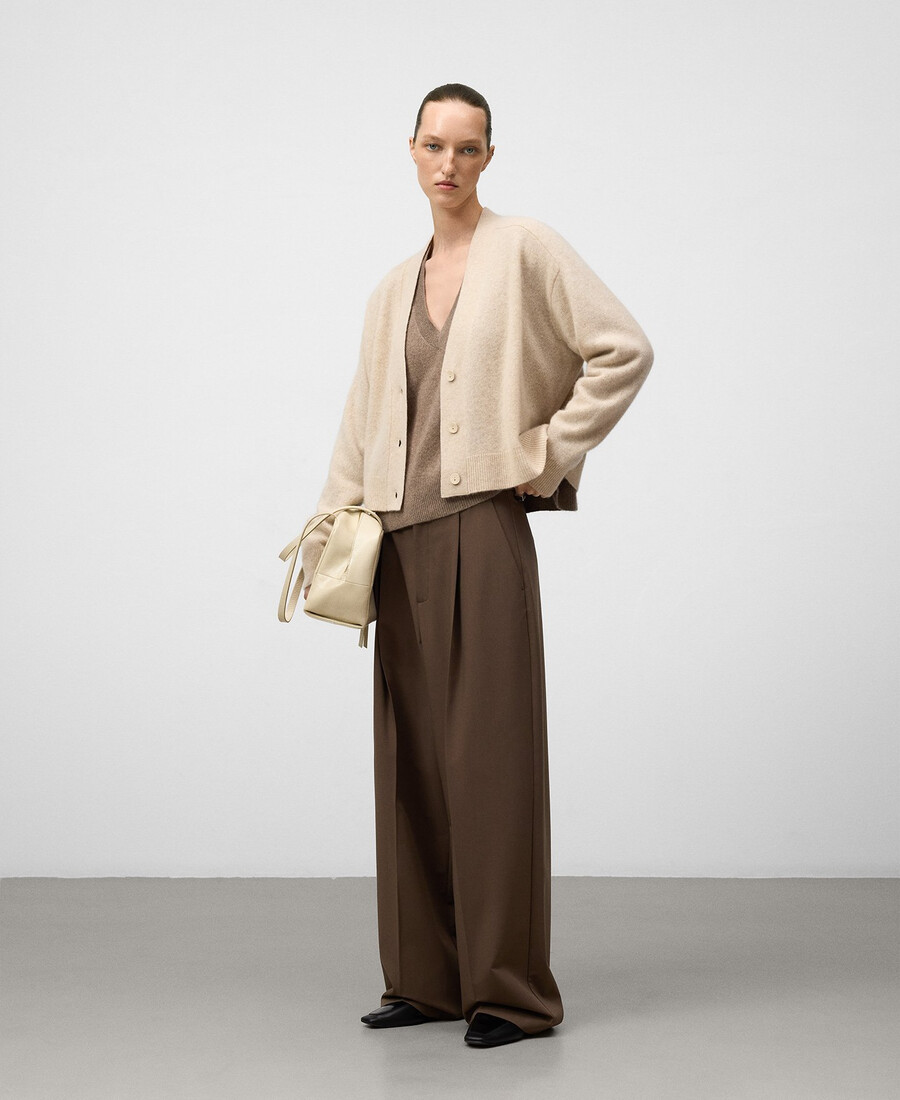 maglione donna in cashmere con scollo a v