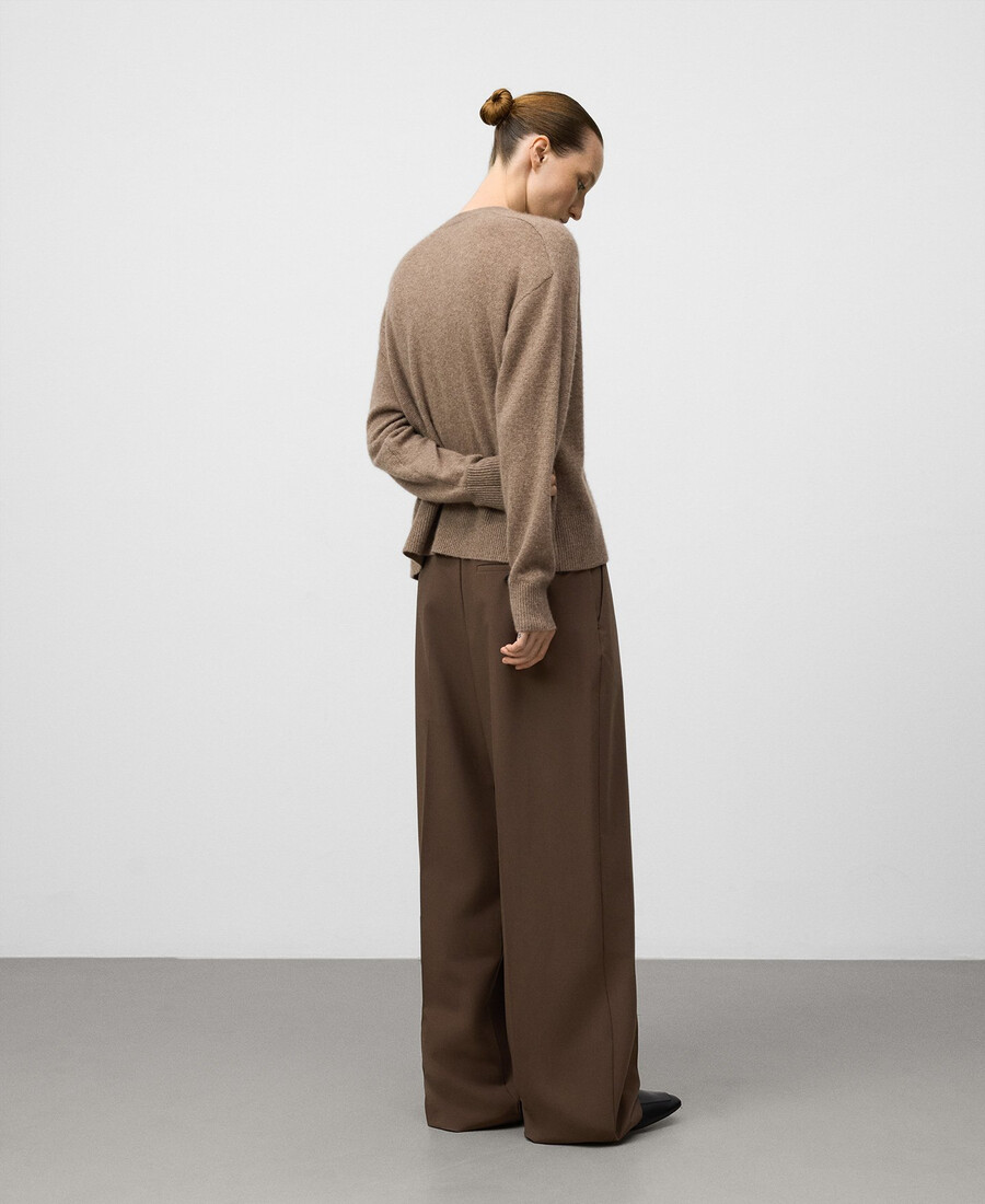maglione donna in cashmere con scollo a v