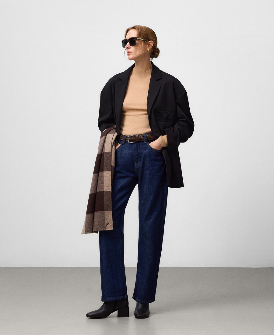 maglione aderente in lana merino da donna