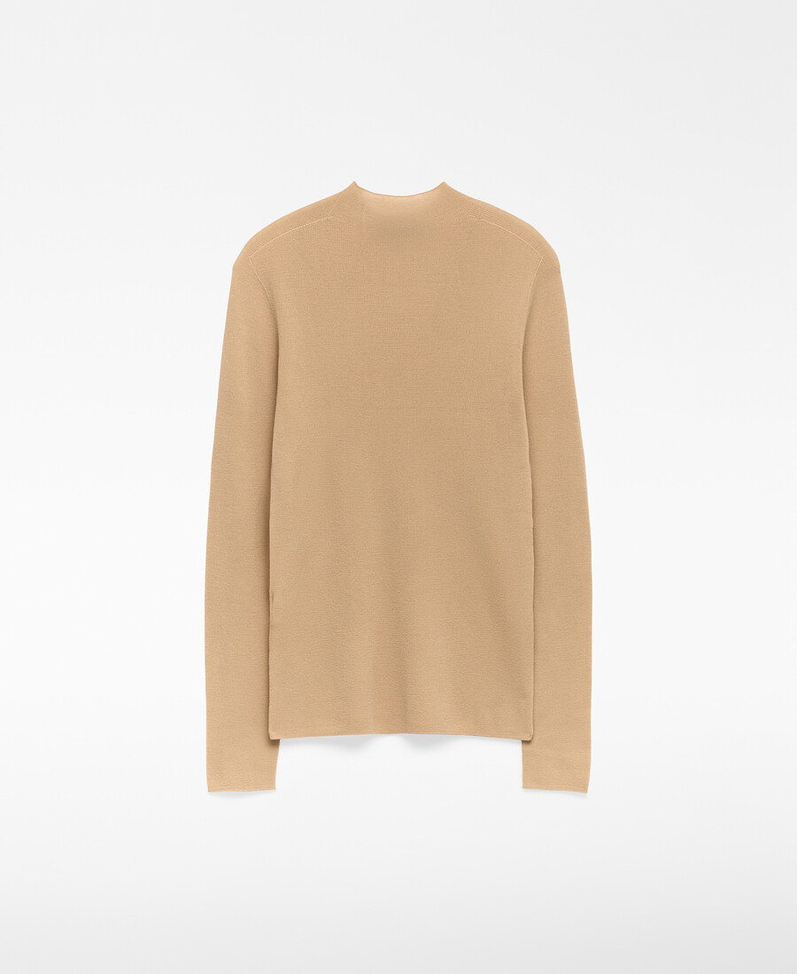 maglione aderente in lana merino da donna