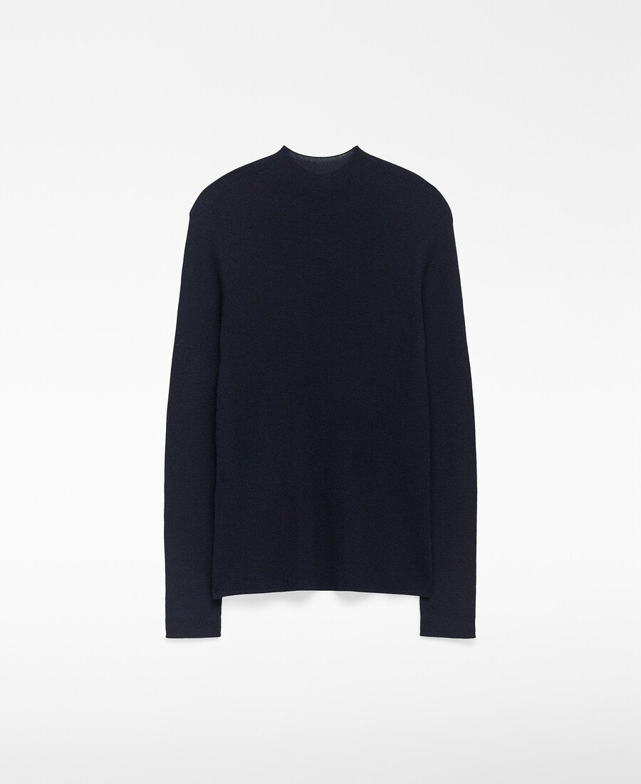 maglione aderente in lana merino da donna