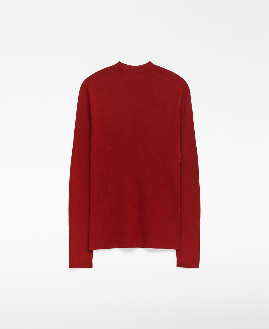 maglione aderente in lana merino da donna