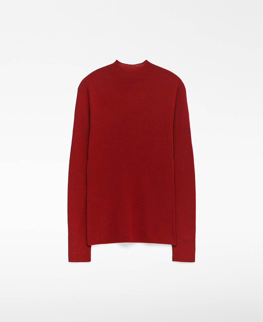 maglione aderente in lana merino da donna