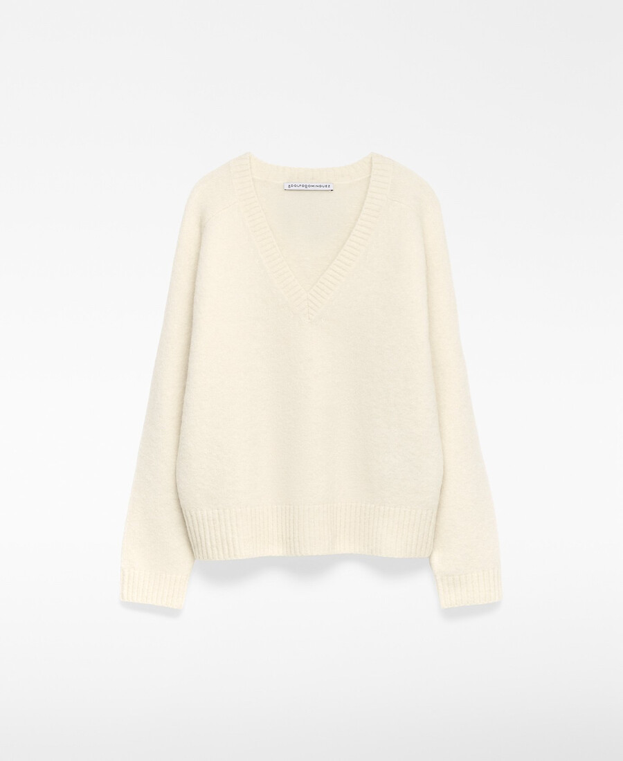 maglione in maglia con scollo a v da donna