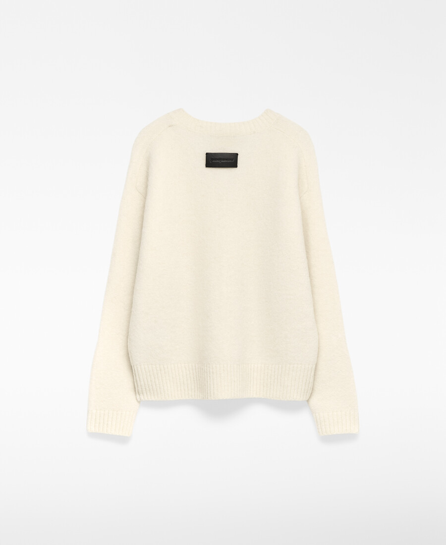 maglione in maglia con scollo a v da donna