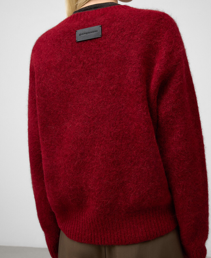 maglione lavorato a maglia con scollo a v da donna