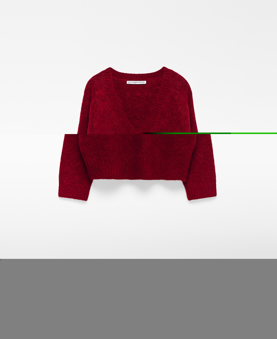 maglione lavorato a maglia con scollo a v da donna